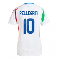 Camiseta Italia Lorenzo Pellegrini #10 Segunda Equipación Replica Eurocopa 2024 para mujer mangas cortas